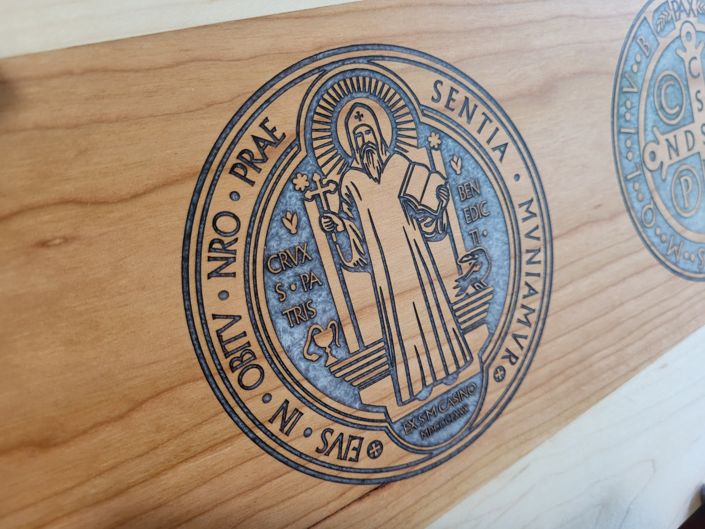 Saint Benedict Serving Board: Maple-Cherry-Maple