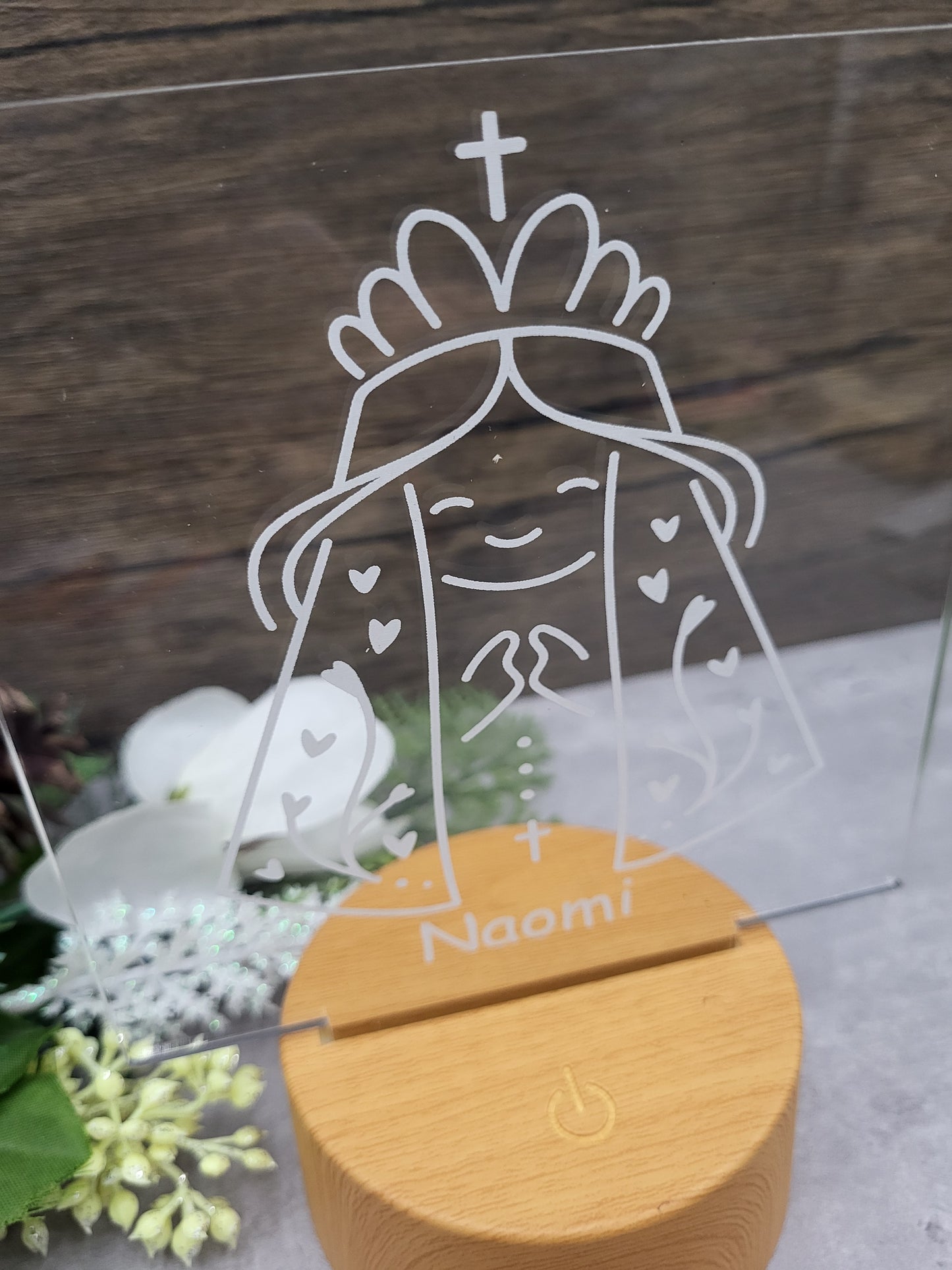 Engraved Night Light - Customizable Angel Designs