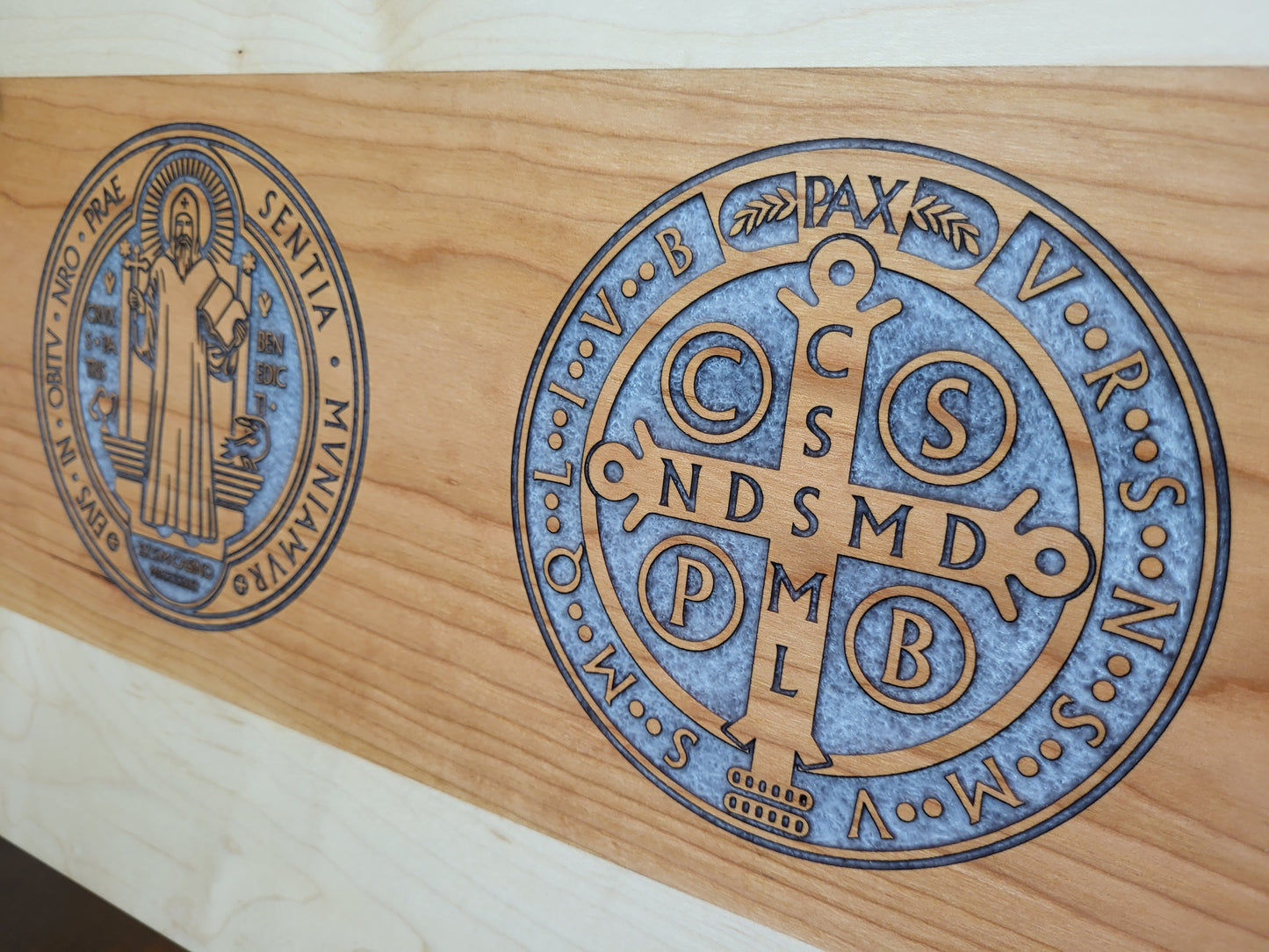 Saint Benedict Serving Board: Maple-Cherry-Maple