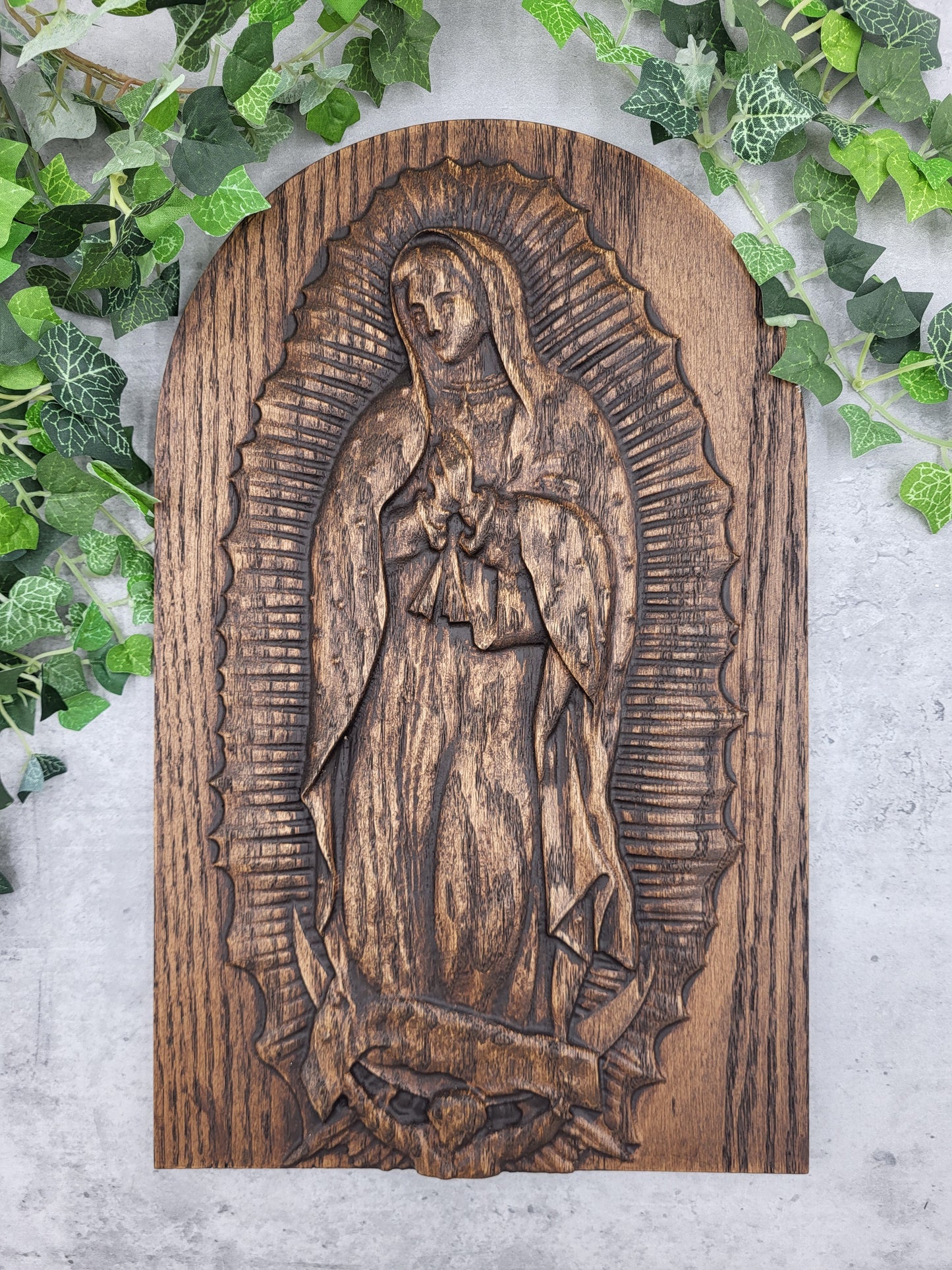 Carved Our Lady of Guadalupe Icon