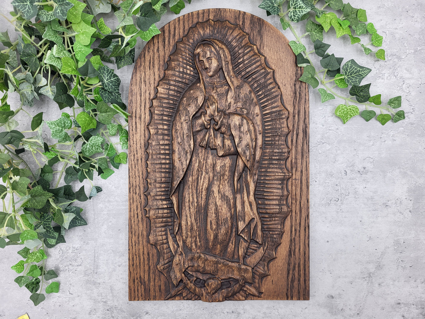 Carved Our Lady of Guadalupe Icon