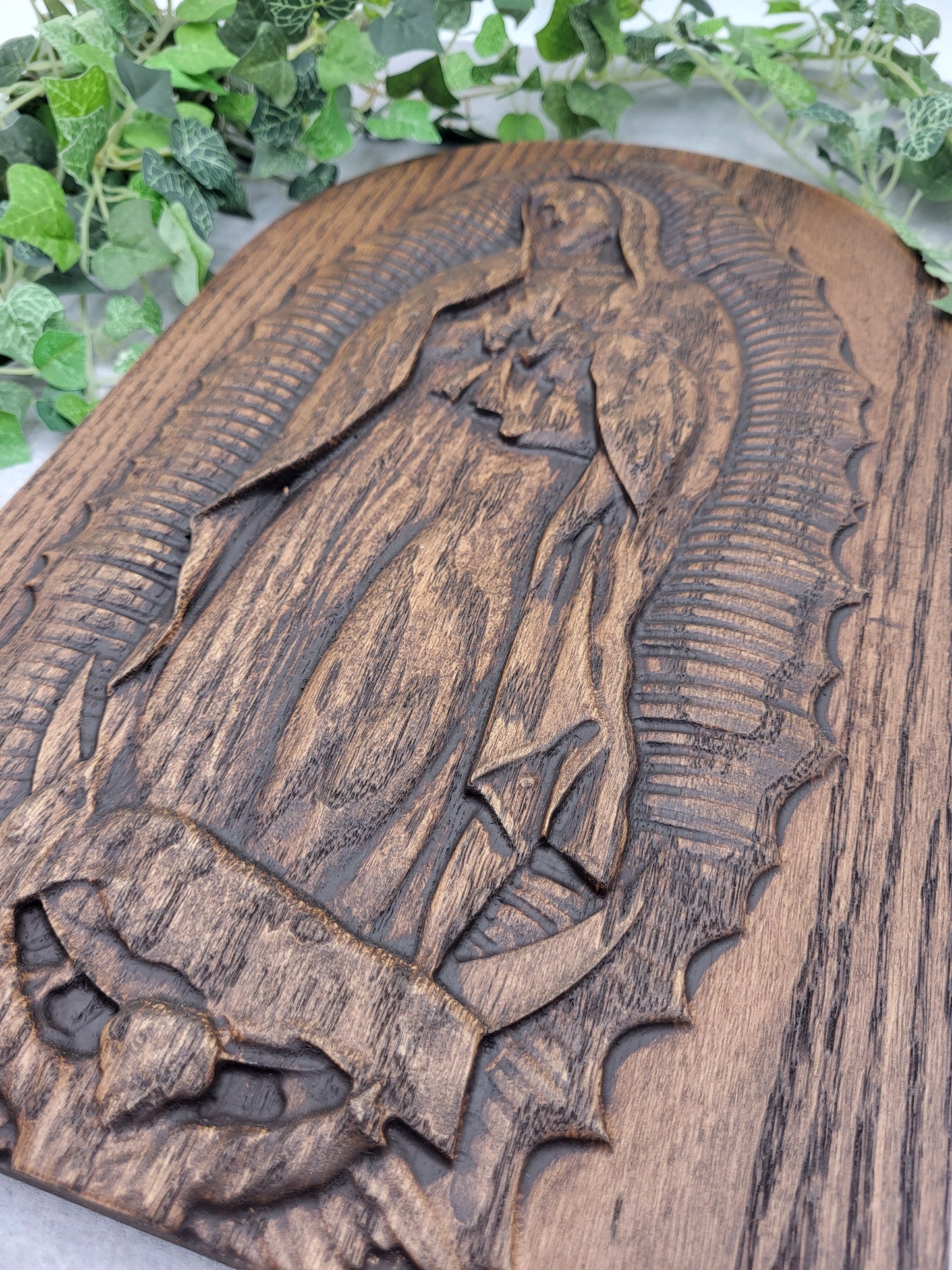 Carved Our Lady of Guadalupe Icon