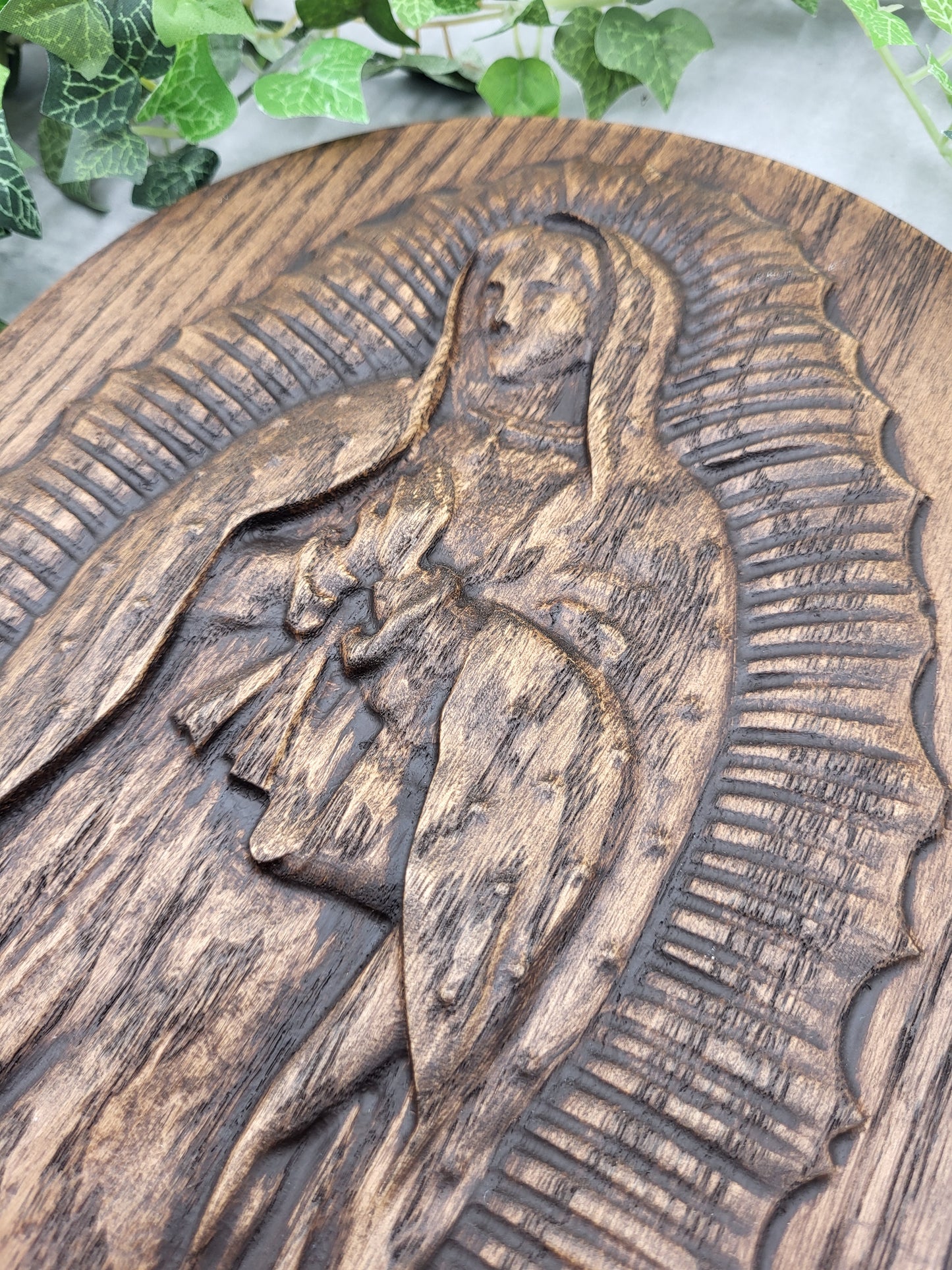 Carved Our Lady of Guadalupe Icon