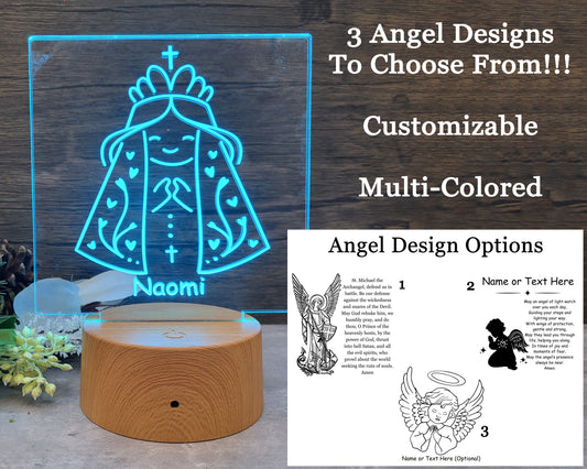 Engraved Night Light - Customizable Angel Designs