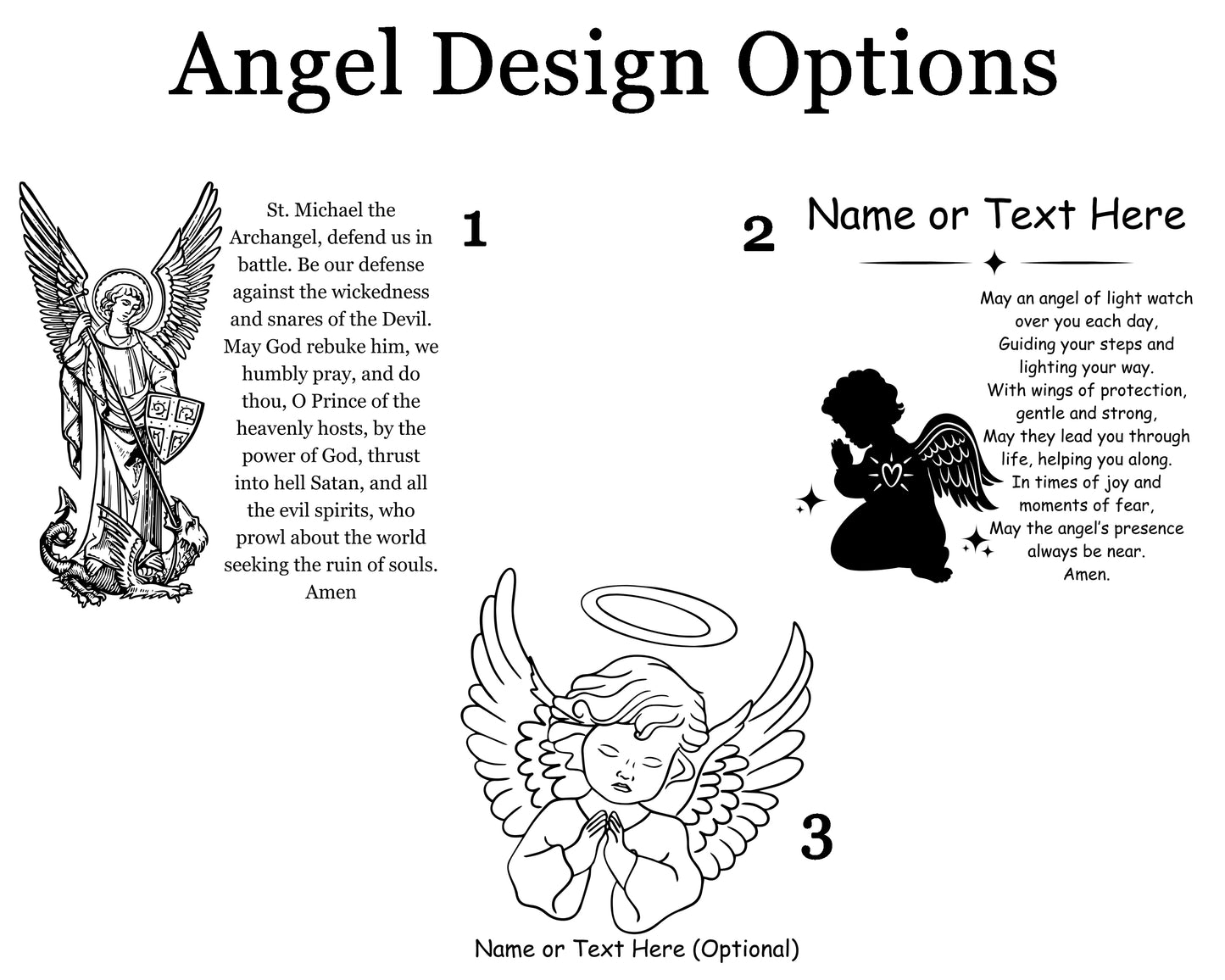 Engraved Night Light - Customizable Angel Designs